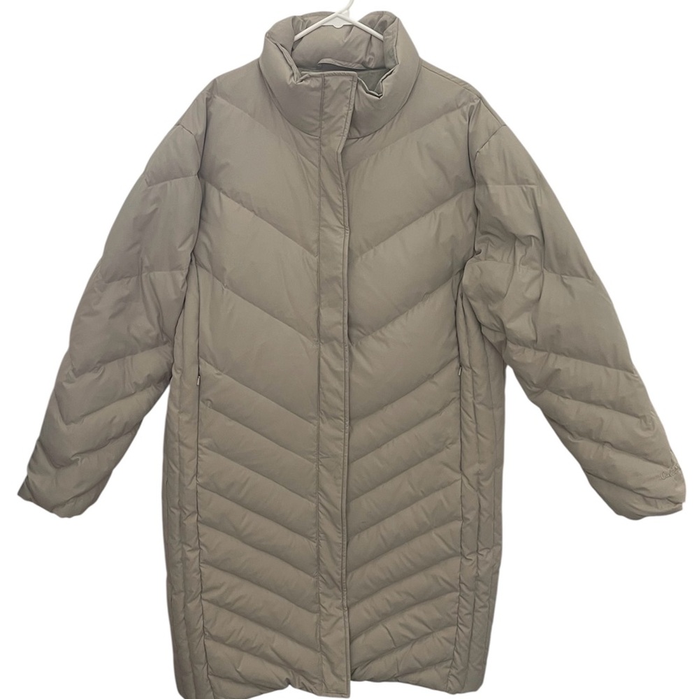 Cabelas Womens XL Premier Northern Goose Down Khaki Long Parka
